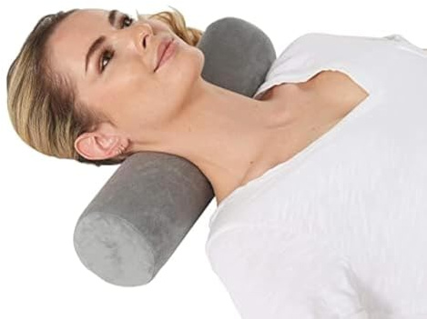 AllSett Health Firm Cervical Neck Roll Memory Foam Pillow, Bolster Pillow, Round Neck Support for Sleeping | Bolster for Bed, Legs, Back and Yoga
