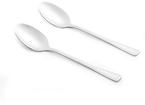 Salter Buxton Serving Spoon Set – 2 Piece,18/0 Stainless Steel, Mirror Polish Flatware, 15-Year Guarantee, Large Salad Spoons, Dishwasher Safe, for Serving Buffets, Dinner Parties & Family Meals