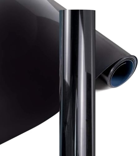 YRYM HT Heat Transfer Vinyl - 12 x 5ft(30.5x152CM) Black Premium HTV Vinyl Roll for T-Shirts,Black Iron on Transfers for DIY Heat Vinyl Design - Easy to Cut & Weed