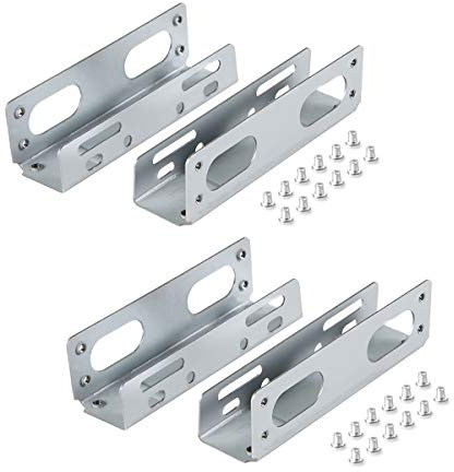W WDX MAST DYNAPOINT LIMITED 2 Pack SSD/HDD Hard Drive Metal Mounting Bracket Adapter, Convert Any 3.5 in HDD Into One 5.25 in Drive Bay