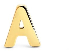 SINGULARU - Pendiente Suelto Letter. Inicial en Plata de Ley 925 con Acabado Baño de Oro de 18 Kt. Cierre Tuerca a Presión. Joyas para Mujer. Letra A