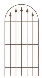 ELEO Rankgitter Edera rostoptik - halbrund 168x79 cm Rankhilfe für Rosen, Kletterpflanzen Schmiedeeisen rost Edelrost - Spalier aus Metall massiv stabil - mit Wandhalterung für Hauswand