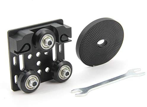 Zeberoxyz Großes V-Rad mit Platte und 6 mm Gürtelschnalle für 2020V-Slot Aluminiumprofil 3D Drucker Zubehör Teilesatz für CNC Kossel Schwarz Wheel (Große V-Räder mit Riemen)