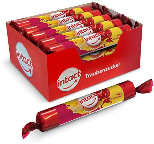 intact Traubenzucker (NEU: KiBa) Rolle 15 St. • Multipack (15 x 40g) Traubenzucker Bonbons • 100% Vegan