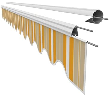Leudus Markisen Volant Markisenbespannung Sonnenschutz Ersatzstoffe 3.83m*23cm SPD062 Sonnenmarkise fertig genäht
