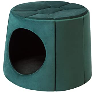 DOGGY Hundehöhle Hundebett Katzenbett Hundehütte Haustierbett Hundehaus Hundeliegen Hundesofa Korb Sofa Hundekissen Schlafplatz, Grün, 1: ∅60 x 45 cm