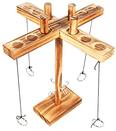 Ring Toss Game for Adults,Toss Hook and Ring Toss Battle Game,Handheld Board Games with Shot Ladder Bundle,Party Throwing Games Game for Family Bar Fun Indoor/Outdoor Game (C)