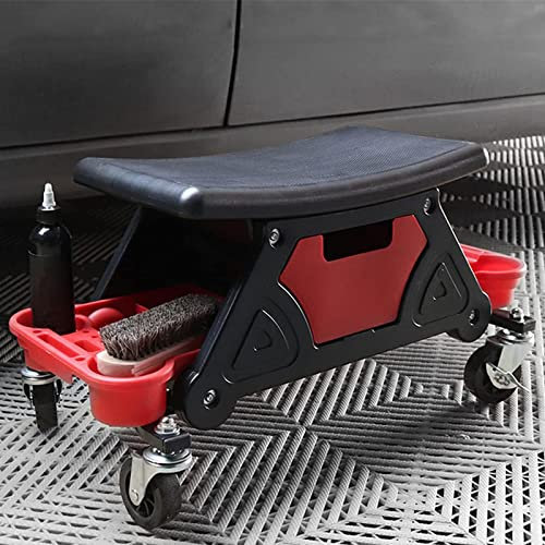 Tabouret De Mécanicien Roulant, Siège Roulant De Garage Mobile Avec Plateau À Outils De Réparation, Siège De Polissage De Cire De Lavage De Voiture À Domicile Bricolage, Capacité Utilisée Pour La Beau