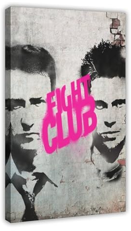 WeBert Movie Fight Club Filmposter auf Leinwand, Schlafzimmer, Dekoration, Sport, Landschaft, Büro, Raumdekoration, Geschenk, Rahmen-Stil, 60 x 90 cm