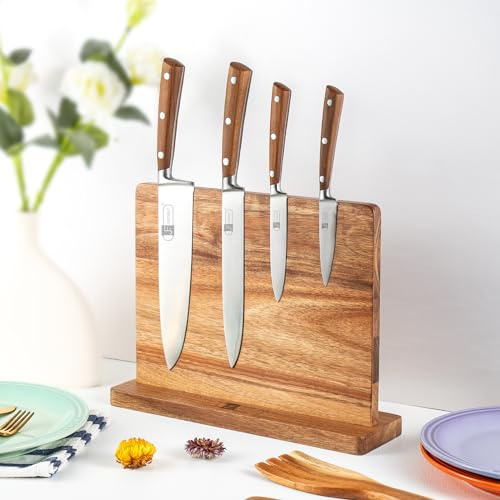 JF JAMES.F Magnetic Knife Block Knife Holder Rack Kitchen Knife Stand with Double-Sided Strong Magnets