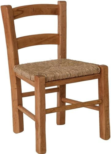 Biscottini Chaise Enfant en Bois de hêtre L31xPR30xH50,5 cm - Chaise pour Enfants Made in Italy - Chaise pour Enfants avec Assise en Paille