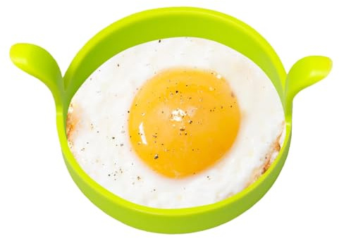 Fried Egg Ring - Reusable Egg Shaper | Fried Egg Cooker Ring | Food Grade Silicone Pancake Egg Shaper | Kitchen Gadget Food Grade Cooking Rings | Double-eared Silicone Egg Pancake Mold for Frying Eggs