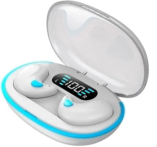 ZCXCsfp Auriculares inalámbricos Invisible Sleep IPX5 impermeables, Bluetooth 5.3, control táctil con funda de carga inalámbrica, doble cancelación de ruido, auriculares micro para dormir sin sentido