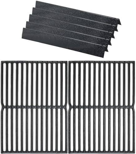 GFTIME 7535 Flavorizer Bars & 7522 Grillrost für Weber Spirit E200/210 (2007-2012 med sidobrännarknappar), 7535 Porslin Stål Brännareskydd & 7521 Grillrost Reservdelar för Spirit 500