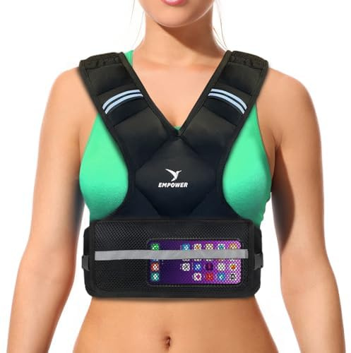 Empower Weighted Walking Vest for Women – Strengthen Muscles, Boost Bone Health, and Burn More Calories, 10lb Adjustable Weighted Vest, 4-in-1 with Removable Weights (4lbs, 6lbs, 8lbs or 10lbs) with Mesh Phone Storage Pocket