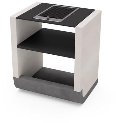 MAESTRO FERRETERO TUOZI - Módulo de Soporte Sud Eléctrico para Barbacoa de Obra Prefabricada (Blanco, Gris, Negro - 81 x 60 x 60 cm) - Uso en Exteriores