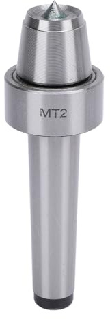 MT2 Live Center for Woodworking, Stainless Steel Lathe Revolving Center with Live Center Cup, MT2 Live Tailstock Center Cup and Point Tip Tailstock Center
