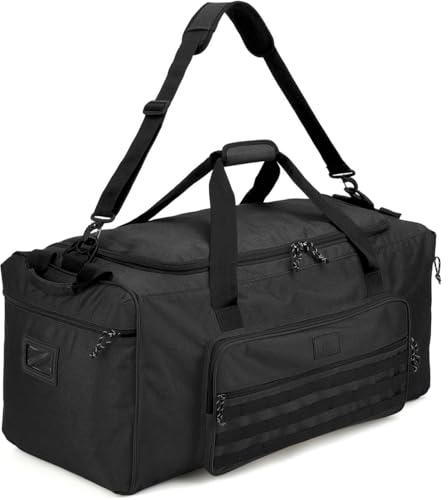 TONRUYN 120L Extra Large Gym Duffle Bag for Men Women with Shoes Compartment Heavy Duty Tactical Sports Duffel Bag Big Football Baseball Basketball Soccer Hockey Team Equipment Bag, Black