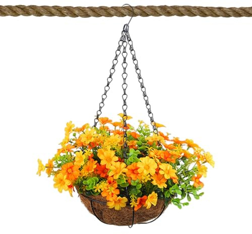 Künstliche Blumenampel Blumen, Seide Kette Blumenampel Blumentopf, Blumenkörbe Outdoor, Künstliche Hängende Blumen In Töpfen, Hängende Pflanzen Künstlich, Für Haus Draußen Garten