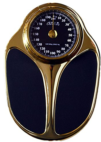 MTYUVOC Golden Mechanical Analogue Bathroom Weighing Scales 440Ib 200Kg, Easy To Read Measurements, All-Steel Body, No Batteries Required, for Home School Hospital Gym