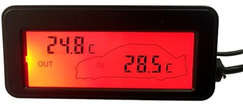 Thermomètre De Voiture - Thermomètre-Intérieur Et Extérieur, 7.6cm Thermomètres Lcd Numérique Pour Voiture – 1 Pile Bouton Lr1130 Affichage De Température Avec éCran Lcd Pour Voiture - Rouge Et Bleu
