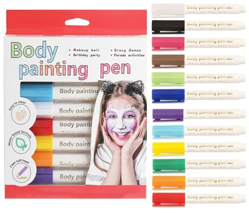 Altaroo 12 Stück Tattoo Stift, Tattoo Stifte, tattoostifte für kinder und Erwachsene Körperbemalung, Temporäre Tattoos, Gesicht, Hände