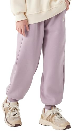 NEAWEALY Pantalones térmicos para niños y niñas, pantalones de invierno de forro polar, pantalones forrados elásticos, pantalones de esquí y senderismo, morado, 8-9 años