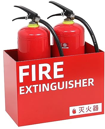 wanghaiyanBD Feuerlöscherständer für Display, hält 2 x 1-8 kg Feuerlöscher, freistehender Feuerlöscher-Halter, Eisenschweißen, langlebiges und stabiles Design