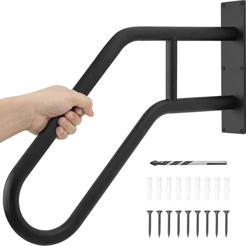 Handrail for Outdoor Steps, Non-Slip U-Shaped Wall-Mounted Stair Handrail