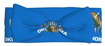Oklahoma Haarband mit Staatsflagge, weiches Polyester-Haarband mit niedlichem Schleifen-Design, dehnbar und bequem