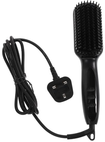 FRCOLOR Fer à Lisser Électrique Multifonction Taille Moyenne Pour Hommes, Brosse Lissante à Barbe 6 Vitesses, Usage Quotidien Et Coiffure Précise