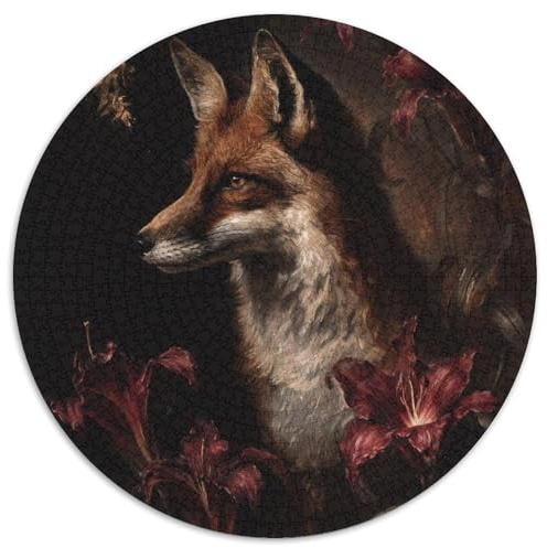fox rossa che guarda di traverso, il giglio rosso 1000pcs (67.5x67.5cm) Puzzle Adatto Per Adulti E Folla Dai 14 Anni in Su