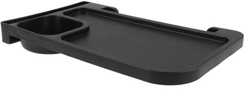 Yardenfun Bandeja Portavasos Portátil para Sillón de Jardín Negra, Organizador Lateral de Abs Plástico, Accesorio Adecuado para Camping y Muebles de Patio
