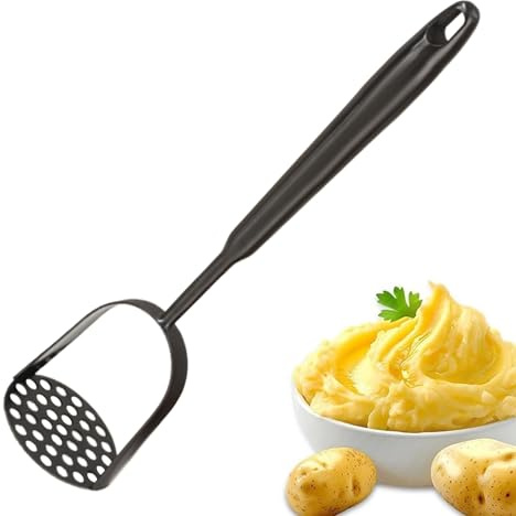 Potato Masher Kitchen Press Gadget, Bean Smasher and Food Preparation Tool For Home Cooking, Dining, Vegetables, Meat, Beef, Chicken, Tomato, Easy Mash and Puree, Durable Kitchen Utensil