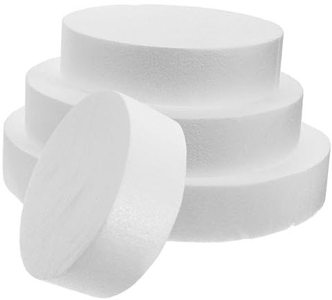 GALPADA Set 4 Stampi per Torta in Schiuma da 15-30 Cm, Basi Multiuso per Torta Finta a Strati, Supporti Modellabili per Esercitarsi nella Decorazione di Torte per Feste