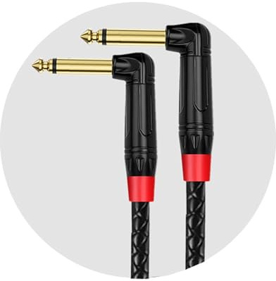 Jazuaiao 6.35mm Instrument Cable 6.35mm 1 / 4inch Cable Guitar Cords Instrument Male to Male Braided Professional Stage Sound