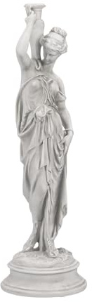 Design Toscano Dione the Divine Greek Water Woman Indoor/Outdoor Garden Statue, Medium, 22 inches tall, Cast Stone Resin, Antique Stone Finish