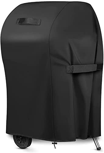 Grill Abdeckhaube, Grillabdeckung, 420D Oxford Wasserdicht Reißfest Abdeckung für Gasgrill, BBQ Cover Schutzhülle, Anti Wind/Regen/Schnee, Seitengurt und Aufbewahrungstasche (76x66x120cm)
