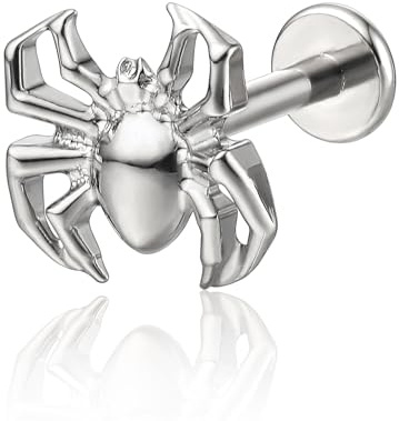 limerencia 18G Titan Labret Stecker, Hypoallergenes Lippenpiercing Ohrstecker mit flacher Rückseite und Innengewinde für Tragus Bioflex Helix, Conch Knorpel Nase 6 mm 8 mm 10 mm