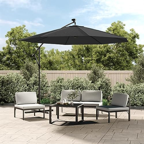 Rantry Tessuto di ricambio per ombrellone a sbalzo antracite 300 cm, per giardino, patio, piscina, terrazza, ombrellone a sbalzo