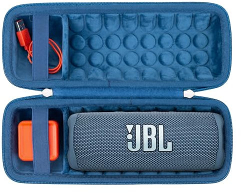 Khanka für JBL Flip 7 / Flip 6 wasserdichte tragbare Bluetooth-Lautsprecher Hartschalen-Reise-Aufbewahrungstasche, nur Koffer (Blau)