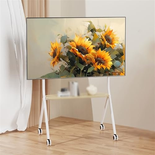 JYHHGDS Universal TV Stand TV Stand for 32-75 Inch TVs, Floor TV Stand Cart for LCD/LED Flat Curved Screens, Modern Rolling TV Stand with Wooden Storage Shelves