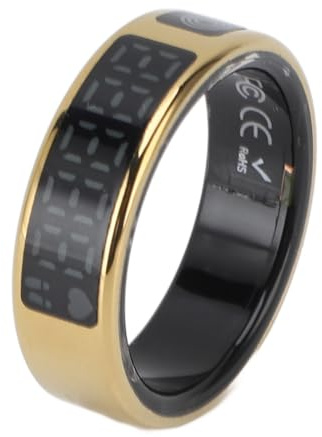 Smart Ring Fitness Tracker mit Display -Bildschirm - Health Tracker für Frauen und Männer, Intelligenter Touchscreen für Zeit, Schritte, Herzfrequenz, Batteriespiegel, Mehrere