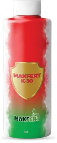 Makfert K-30 Fertilizzante di potassio 1 L – Fertilizzante liquido per soluzione di potassio (K₂O 30%) – Fertilizzante liquido minerale per verdura, frutta, giardino e agricoltura – rapido e basso