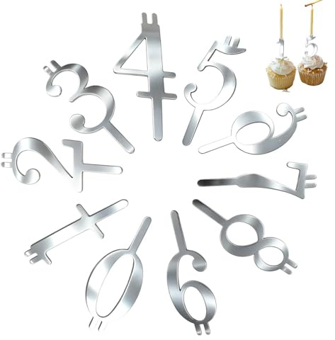 Zahlen Geburtstagskerzenhalter, Wiederverwendbarer Metall Nummer 0-9 Geburtstag Kerzen Halter, Dekoratives Zahlen Ständer Für Geburtstagstorten, Partys, Hochzeiten