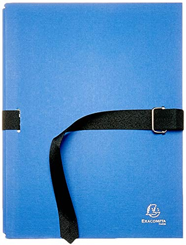 Exacompta - Ref. 223000E - Förpackning med 5 expanderbara ryggmappar i färgat linnepapper - ryggen expanderar till 13 cm - bandstängning - storlek 24 x 32 cm - för A4-format - assorterade färger