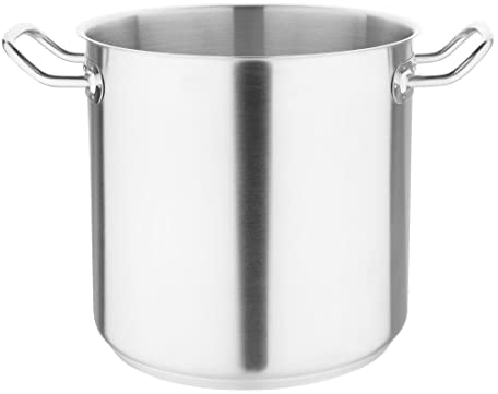 Vogue Deep Stockpot 240X240mm 10.5Ltr Stainless Steel Saucepan Cookware