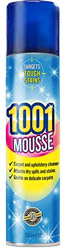 1001 Mousse Carpet and Upholstery Cleaner, Tough On Stains, Gentle On Rugs, Upholstery and Carpets, Floral Scented Cleaner, 350 ml
