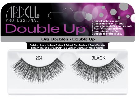 ARDELL Double Up 204, 25 g - Echthaar-Wimpern, Schwarz, Paar, Kunst-Nerz, Natürlich, Tierversuchsfrei