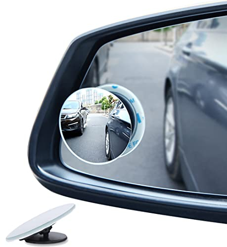 Blind Spot Mirrors For Cars - BeskooHome Waterproof 360°Rotatable Convex Rear View Mirror For Universal Cars -2 Pack